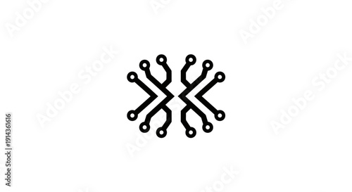 Modern abstract black logo design element on white background.