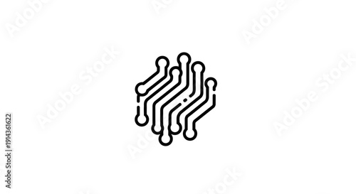 Modern abstract black logo design element on white background.