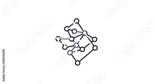 Modern abstract black logo design element on white background.