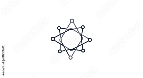 Modern abstract black logo design element on white background.