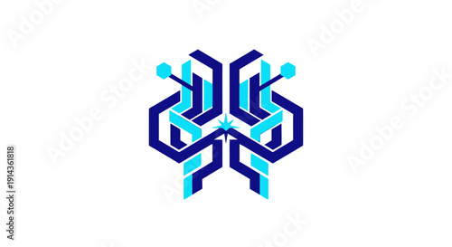 Modern abstract black logo design element on white background.