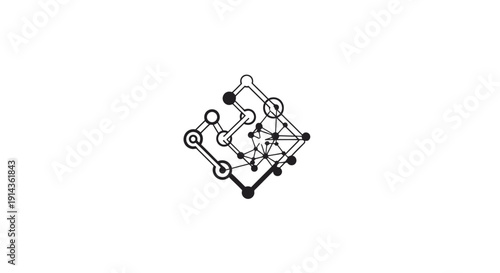 Modern abstract black logo design element on white background.