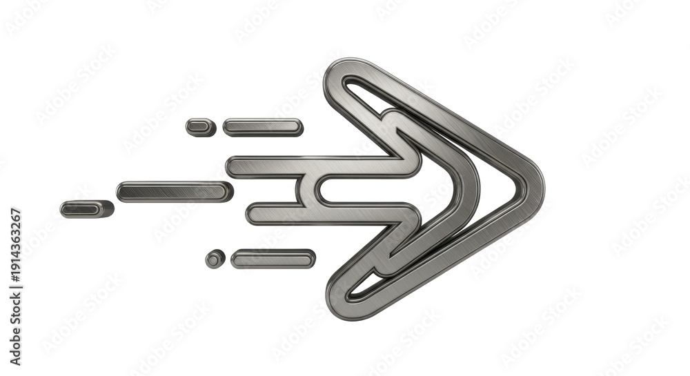 Obraz premium Metallic Style Speed Arrow