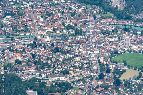 Wallpaper Mural Aerial view of the city center of Interlaken seen from Shynige Platte Torontodigital.ca