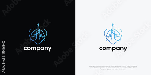 Lungs Heart Logo Design - Medical Company Branding.