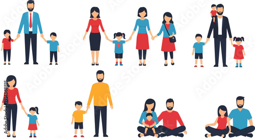 Diverse family structures and relationships illustration