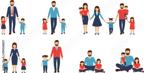 Diverse family structures and relationships illustration