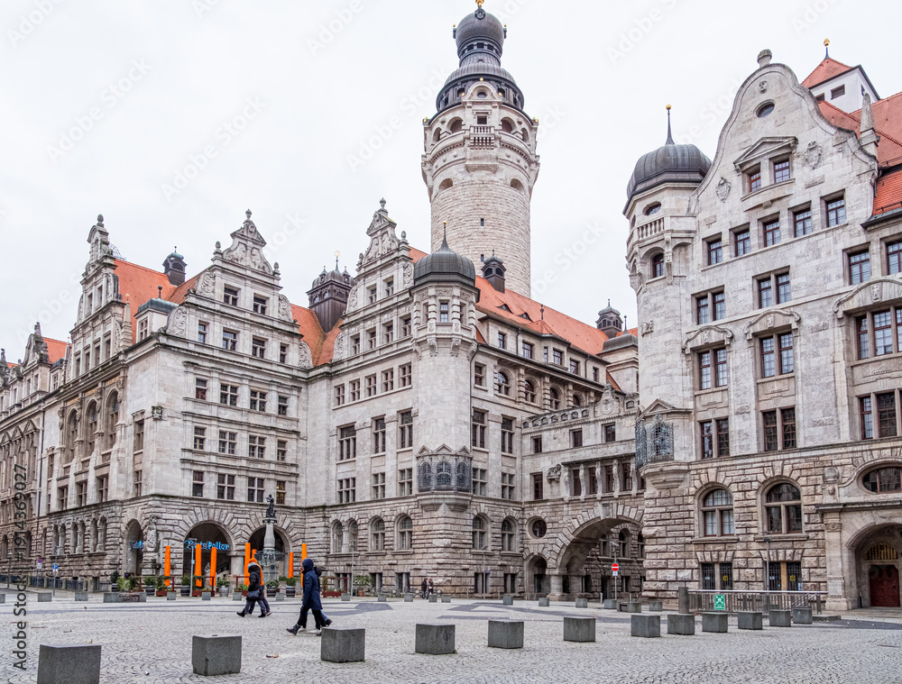 Obraz premium Leipzig city center in Saxony, Germany, central Europe