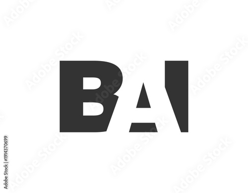 BAI logo design. Initial letter B A I bold font style for tech startups, consulting, corporate branding. Creative company name, headlines typography identity, trendy logotype.