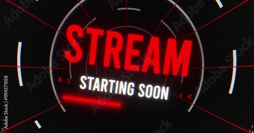 Stream starting soon screen loop animation futuristic gaming live intro background 4K video