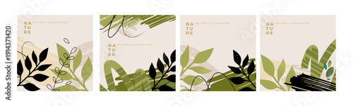 Nature. Vector illustrations for graphic and web design, social media, business and marketing material. Concepts for natural and organic products, beauty and cosmetics, fashion, environment.