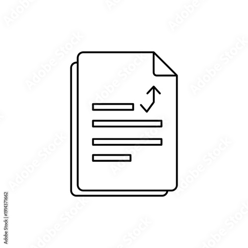 Purchase Order Simple Outline Line Icon on White Background