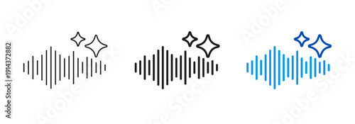 AI voice assistant logo, voice scan authentication, speech recognition icon, Ai voice, music or text generator