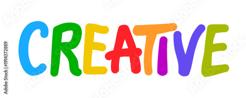 Creative colored text, symbol of innovation and change