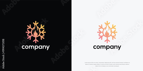 Fire and Ice Snowflake Logo - Company Branding.