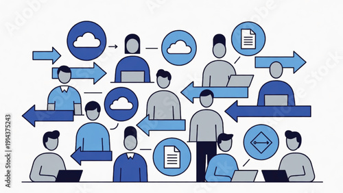 Business Digital Communication and File Exchange Between People and Cloud