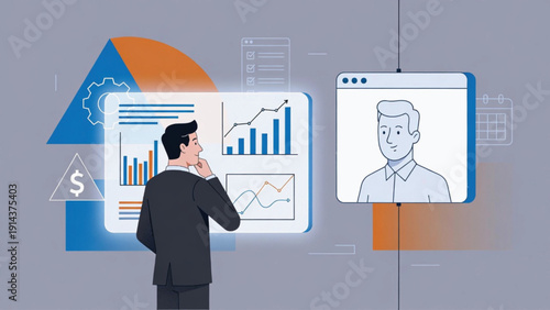 Business Financial Business Analyst Reviewing Investment Growth Charts Online