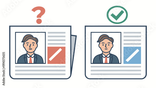 Verification Process with Approved and Rejected Identity Profiles, Choosing the Right Candidate for Business or Online Accounts.