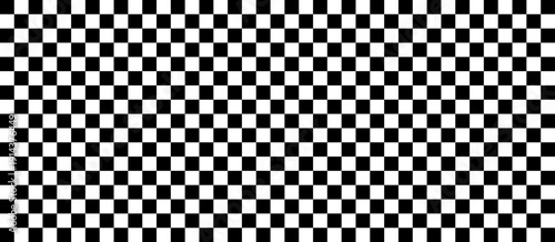 Black and white checkerboard frame. Race checker flag car finish line or start line seamless pattern. Checkered banner, checkerboard texture. Wide checker grid background