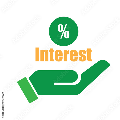 Zero Percent Interest Financial Icon Illustration.
