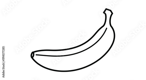 Simple line drawing of a curved yellow banana silhouette