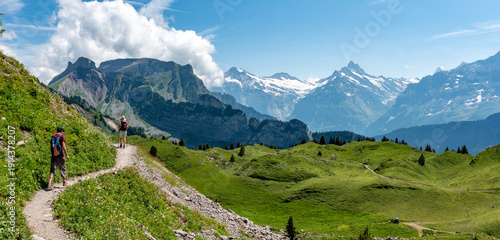 Wallpaper Mural Schynige Platte, Switzerland - August 13, 2025 - Hikers at the Schynige Platte in the Bernese highland Torontodigital.ca