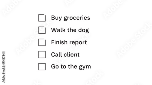 Daily to do checklist for personal tasks and work reminders.