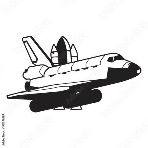 Space Shuttle Silhouette Illustration for Science and Technology.