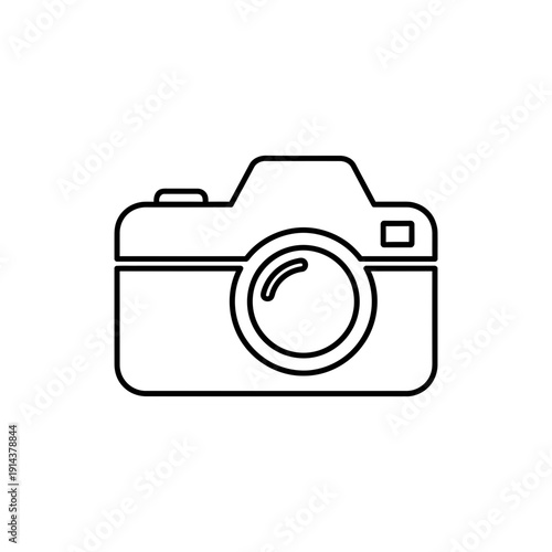 Camera Simple Outline Line Icon on White Background