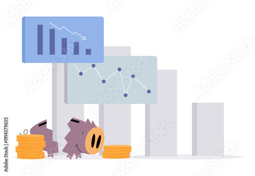 Financial Loss and Economic Crisis with Broken Piggy Bank