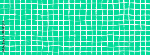 Hand drawn grid seamless pattern, doodle stripes texture design, checkered mosaic tiles - vector