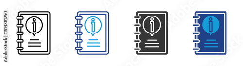 instruction icon set multiple style collection	