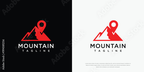 Mountain Location Logo Adventure Travel Outdoors Navigation.