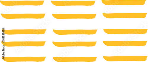 Abstract golden yellow handpainted horizontal brushstrokes creating a modern seamless pattern for various design backgrounds and creative projects