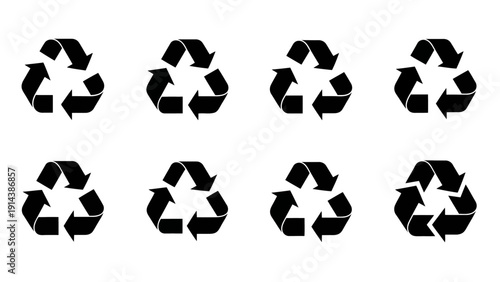 Black Recycling Symbols Vector Graphic for Environmental Sustainability and Design EPS10 Stock.eps