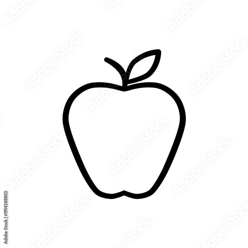 Apple fruit doodle - vector illustration