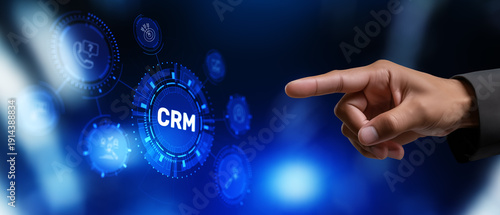 CRM. Customer Relationship Management. Enterprise Communication and planning concept