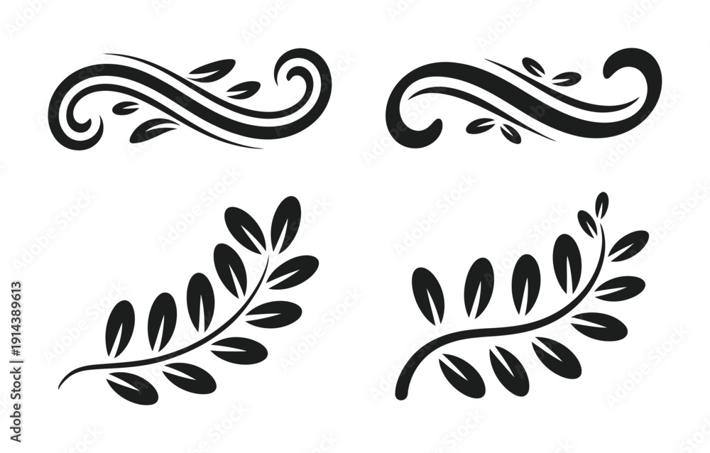 Fototapeta premium Vector design showcasing elegant floral and leafy patterns