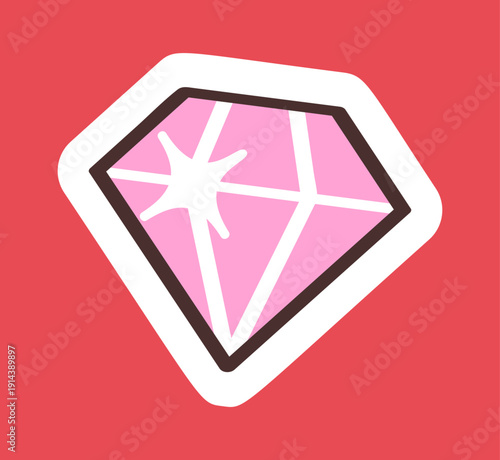 Sparkling diamond Women Day sticker