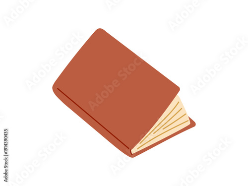 Thick slightly open book or daily planner. Vector illustration for publishing, stationery brands, lifestyle blogs