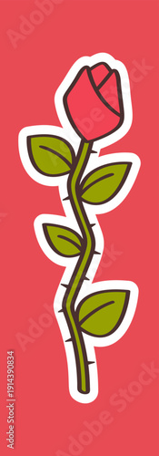 Rose flower Women Day sticker