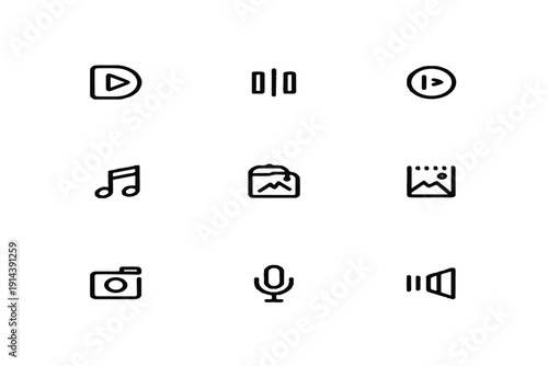 Gemini said

Vector icon set featuring business and communication symbols for web applications and mobile internet design including phone keypad buttons and computer signs illustration