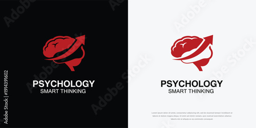 Psychology Smart Thinking Logo Brain Growth Icon Mental Development Concept.
