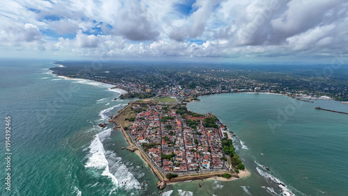 Obraz na plátně Galle City Drone View