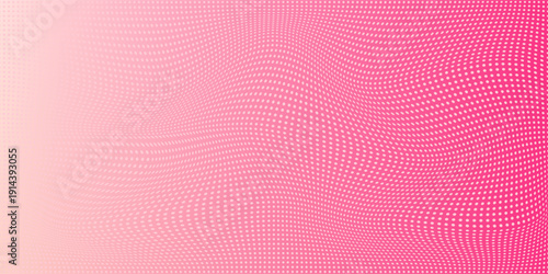 Pink rose halftone pattern. Retro comic gradient background. Pixelated dotted texture overlay. Cartoon pop art faded gradient pattern. Vector backdrop for poster, banner, advertisement