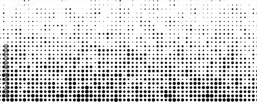 Dotted halftone gradient texture. Vanishing polka dot background. Repeating dots gradation pattern background. Black fading comic pop art overlay backdrop. Raster effect wallpaper. Vector halftone