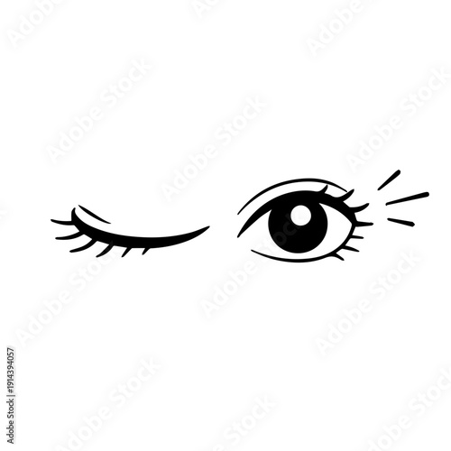 The eye winks line icon vector on a white background
Vector line icon