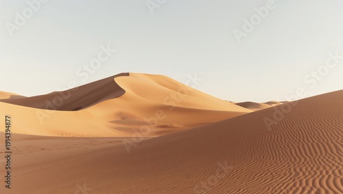 Sand Dunes Stretch Across a Vast Landscape Under a Clear Sky During Daylight ...