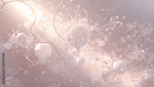 Colorful Bubbles Float in the Air Creating a Unique Display of Light and Text...