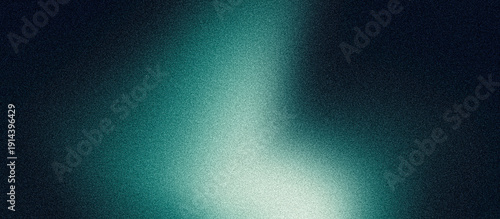 Foto Dark grainy gradient background, green blue glowing noise texture, moody blurred
